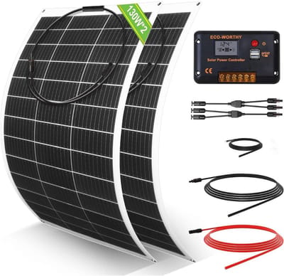 DailySupplies® Zonnepanelen Compleet Pakket - Plug & Play met Stekker - Zonnepaneel Plat Dak - 130W