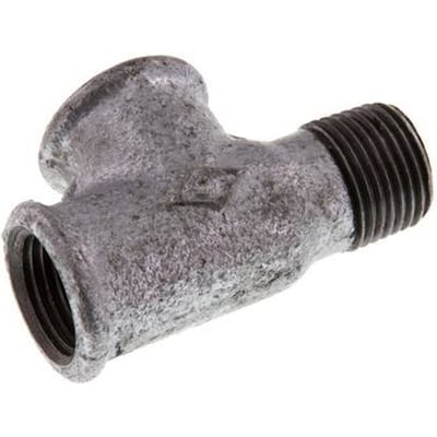 R 1/2'' x Rp 1/2'' M/F Verzinkt Gietijzeren T-stuk 25 Bar [2 Stuks]