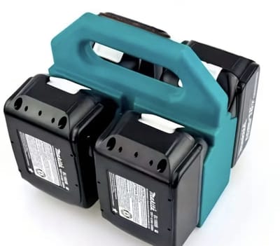 Accu Draaghouder – 4-Vaks – Compatibel met Makita-accu’s – Stevig & Handzaam – Kunststof - Makita Boorhouder - Batterij Houder - 4 stuks