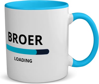Akyol - broer loading koffiemok - theemok - blauw - Broer - ochtendkoffie laden - verjaardagscadeau - verjaardag - cadeau - cadeautje voor broer - broer artikelen - kado - geschenk - gift - 350 ML inhoud