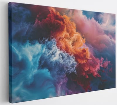 Saammp Canvas Schilderij - kleurenwolk - Abstract - 30x20 - Foto op canvas - Wanddecoratie - Muurdecoratie Woonkamer - Slaapkamer decoratie - Canvas Print