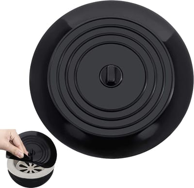 Silicone Badstop voor Afvoer, 6 Inch, Geschikt voor Keuken, Badkamers en Wasruimtes (Zwart)
