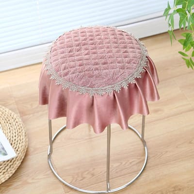 Chaise Banc Tabouret Rond Coussin Housse de Siège Housse de Tabouret Rond Housse Coussin Housse de Siège Tabouret de Maquillage Housse de Siège Maison Style Européen 30 cm