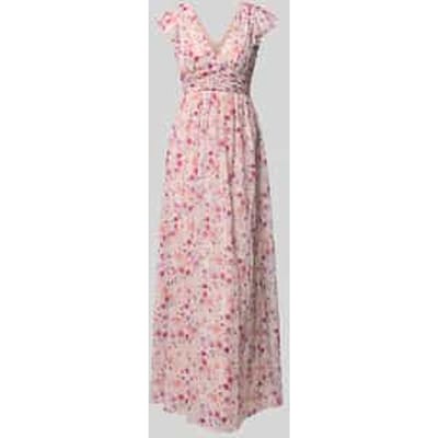 Avondjurk van chiffon met een florale all-over print