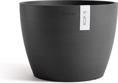 Ecopots Stockholm 31 - Grey - Ø31 x H23,5 cm - Ronde grijze bloempot / plantenpot