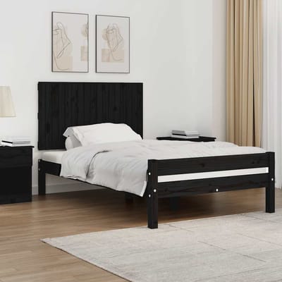 vidaXL - Wandhoofdbord - 108x3x60 - cm - massief - grenenhout - zwart