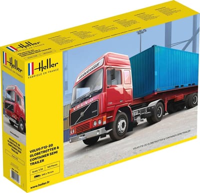 Heller Modelbouwpakket Auto - 81702 Volvo F-12-20 Globetrotter with Container - Trailer Plastic - 1:32 - Modelbouw