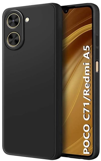 Casemania Hoesje Geschikt voor Xiaomi Poco C71 4G - Zwart - Silicone Back Cover met Camera Bescherming