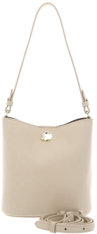 COCCINELLE Leren schoudertas Nikla Mini Bag Double Grainy Leather Sandshell / Seagrass beige