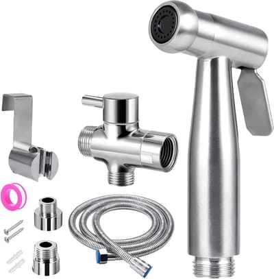 Handheld Bidet Sproeier - Sproeibevestiging Met Slang - Babydoek Luierwasmachine - Roestvrijstalen Reiniger - Douchesproeier - Huisdier Badkamer Toilet