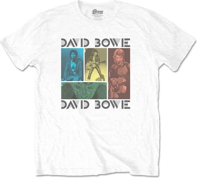 David Bowie - Mick Rock Photo Collage Heren T-shirt - M - Wit