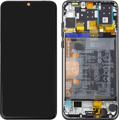 Huawei, Volledig Display Geschikt voor Huawei P30 Lite LCD Scherm en Touchscreen inclusief Batterij 3340 mAh, Zwart