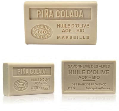 Pina Colada Savon de Marseille – Natuurlijke Olijfolie Zeep, Vegan & Hydraterend, cocktail cadeau, cocktail zeep geur 4x125g