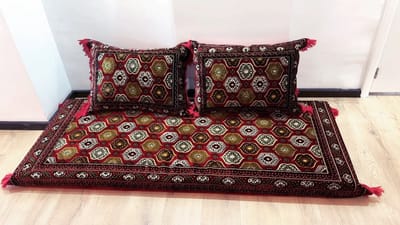Aziatisch grondmatras (Toshak) / zitmatras met rugkussens - 180 x 72 x 10 cm