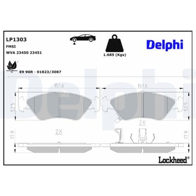 Remblokset DELPHI LP1303, voor