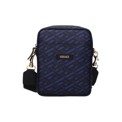 Sac bandoulière en tissu avec logo lettre Versace Homme Sacs Bleu Marine 10208041A014885U18V Basic Set (Bag+Dust Bag)