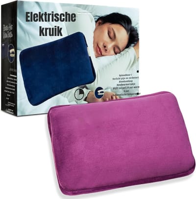 Quvo® Elektrische kruik - Kruik - Kruik elektrische - Paars- 26 cm x 18 cm x 6 cm