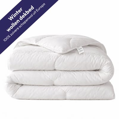 Comfeur Winterdekbed - Winter Wollen Dekbed – Warm Dekbed – Ademend & Vochtregulerend – Europese Scheerwol - Katoenen Tijk - Tweepersoons 140x200 cm