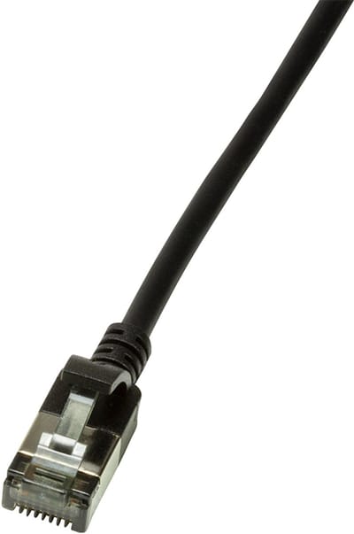 LogiLink CQ9073S RJ45 Netwerkkabel, patchkabel CAT 6A U/FTP 5.00 m Zwart Extreem dun, Vlambestendig, Flexibel, Folie afscherming, Halogeenvrij, Snagless,