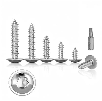 Torx Screws 180 Pieces Stainless Steel Wood Screws, Chipboard Screws, Lens Head Screws, Plate Screws, Self Tapping - ShopVlot