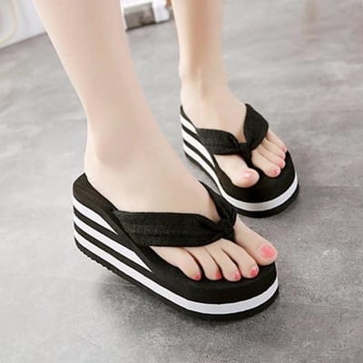 Platform Sandalen Dames Pantoffel Hoge Hak Zapatillas Zomerschoenen Mode Sleehakken Pantoffels Zwart Pantufa Thuis Baden Slippers 35 zwart