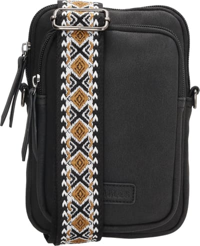 Beagles Malaga Crossbody Telefoontasje - Trendy Schouderband - Premium Leatherlook - Zwart