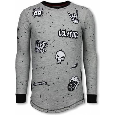 Longfit Embroidery - Sweater Patches - Rockstar - Grijs
