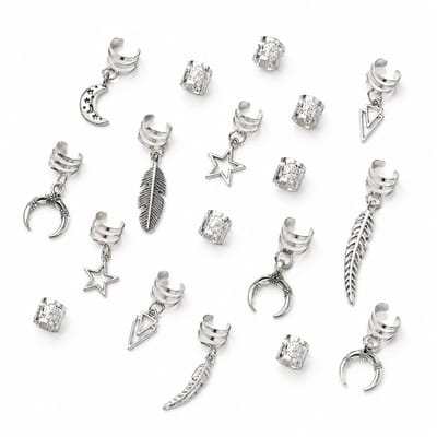 Haarbedels Set 26 stuks - Zilverkleurig | Bijoux/Messing | Fashion Favorite
