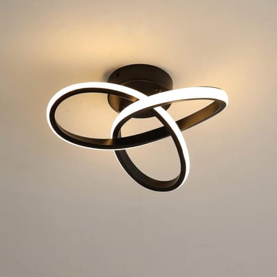 Riserva LED Plafondlamp Modern - 22W - 2500 lm - 3000K Warm Wit - Zwart - Design Plafonnière voor Woonkamer, Slaapkamer, Keuken en Eetkamer