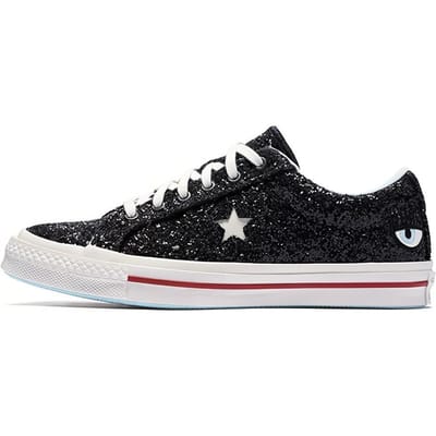 CHIARA FERRAGNI x Converse One Star Résistantes au Glissement Résistantes à l'Abrasion Basse Top Chaussures de Skateboard Unisexe Noir 562024c 39.5 black