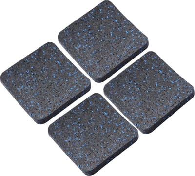 Vloermat Set - Fitness Accessoires - Apparatuur Beschermen - Trillingsdempend Ontwerp - 4 Stuks - Zwart Blauw