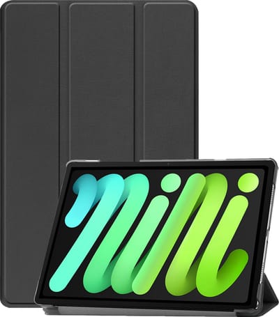 Hoesje Geschikt voor Apple iPad Mini 7 (2024) - 8.3 inch - 7e Generatie - Dun & Stevig - Trifold Bookcase - Hard Cover - Hardcover Book Case - Tablet Hoes - Zwart