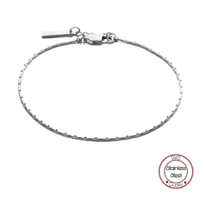 Soraro Dun Armband | Zilverkleurig | RVS | 18+2 cm | Stainless Steel | Klassiek