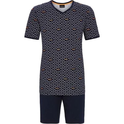 Ringella Nachtblauwe heren shortama haaien Blauw man 46