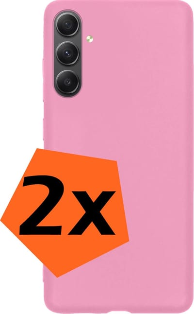 Hoes - 2 Stuks - Geschikt voor Samsung Galaxy A54 - Sterk & Shockproof - Case Siliconen - Back Cover - Telefoon Hoes - Lichtroze