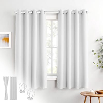 Verduisterende Gordijnen - Blackout Gordijnen - Slaapkamer Verduisteren - Warmte-isolerend Geluiddempend - 160 x 135 cm - Wit