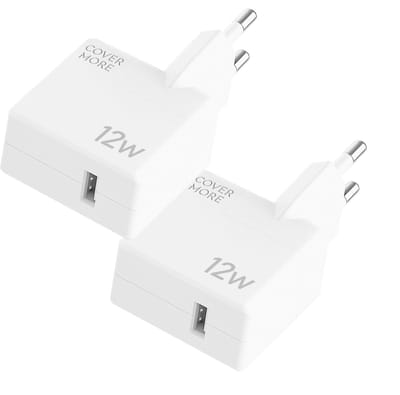 CoverMore - USB Power Adapter - 12W - 2 Stuks - Wit