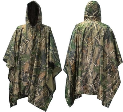 Poncho Duurzaam Camouflage - Regenponcho - Voor Mannen en Vrouwen - PVC - Regenponcho - Festival artikel