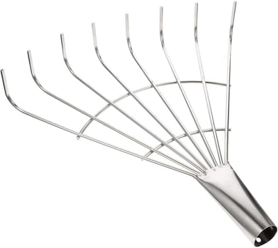 Bladhark Telescopisch - Tuinhark Gazonhark - Gazon Schoonmaken - Verstelbare Werkbreedte - 36 x 34.5 cm - Zilver