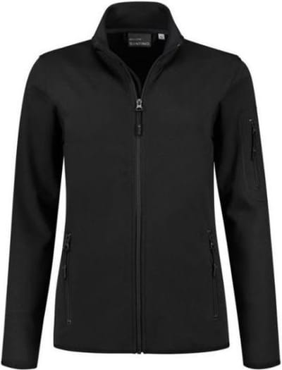 Santino Berlin Dames Sweatvest lange mouwen +Rits - Zwart - L