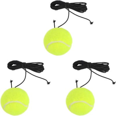 3 Stuks Tennisballen met Touw voor Training - Elastische Rebound Ballen voor Beginners en Gevorderden, Perfect voor Solo Oefeningen en Verbetering van Techniek