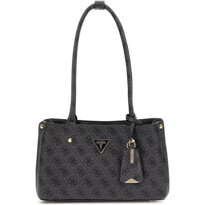 GUESS schoudertas Meridian II Shoulder Satchel Bag Coal Logo donkergrijs