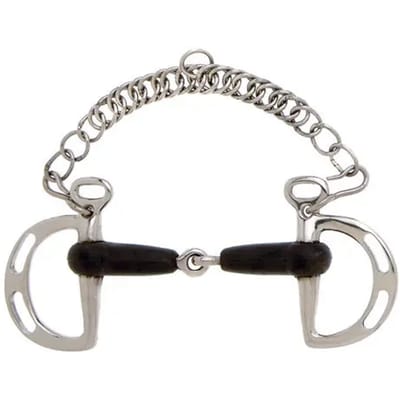 Sefton Enkelgebroken Rubberen Kimblewick Zilver 13.5 cm
