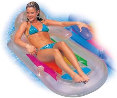 King Kool Lounge Luchtbed - 160cm x 85cm - Wit - Comfortabel en Duurzaam voor Binnen- en Buitengebruik