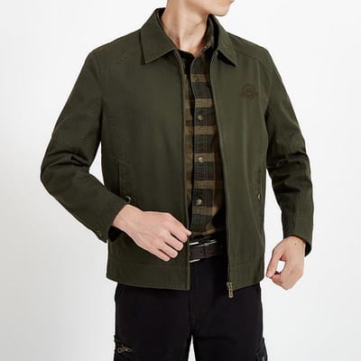 Nieuwe Herfstkleding voor Mannen Nieuwe Stijl Korte Losse Jackets Lapel Tops voor Middelbare Leeftijd en Ouderen XXXXL black