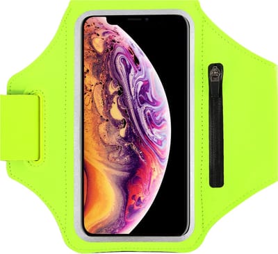 Telefoonhoesje Universeel - Anti-Slip Sport Armband - Hardloop Telefoonhouder - Loopband - Met Ritsvak en Kaartvak - Groen