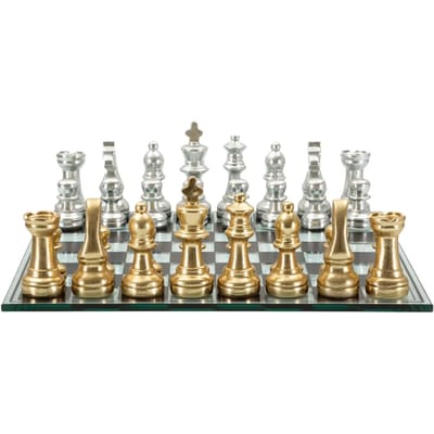 Decoratie Black/white Chess Set 50,5×50,5×14 cm