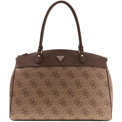 GUESS schoudertas reistas Travel Deluxe Dome Tote Latte Logo / Brown Lichtbruin
