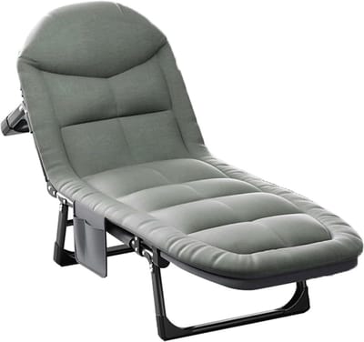 Campingbed Opvouwbaar - Kampeerbed Ligstoel - Ontspannen Buiten - 6 Posities Verstelbaar - 190cm - Groen