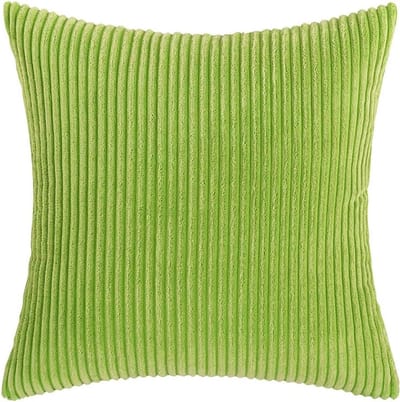Set van 2 Katoenen Kussenslopen voor Kerstmis 45 x 45 cm Decoratieve Kussenslopen voor Woonkamer en Slaapkamer in Lichtgroen